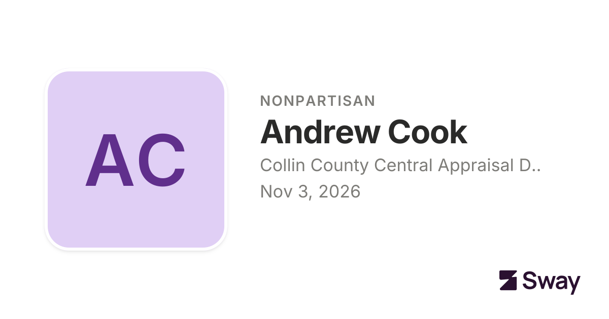 Andrew Cook endorsements, 2026: Collin County Central Appraisal ...