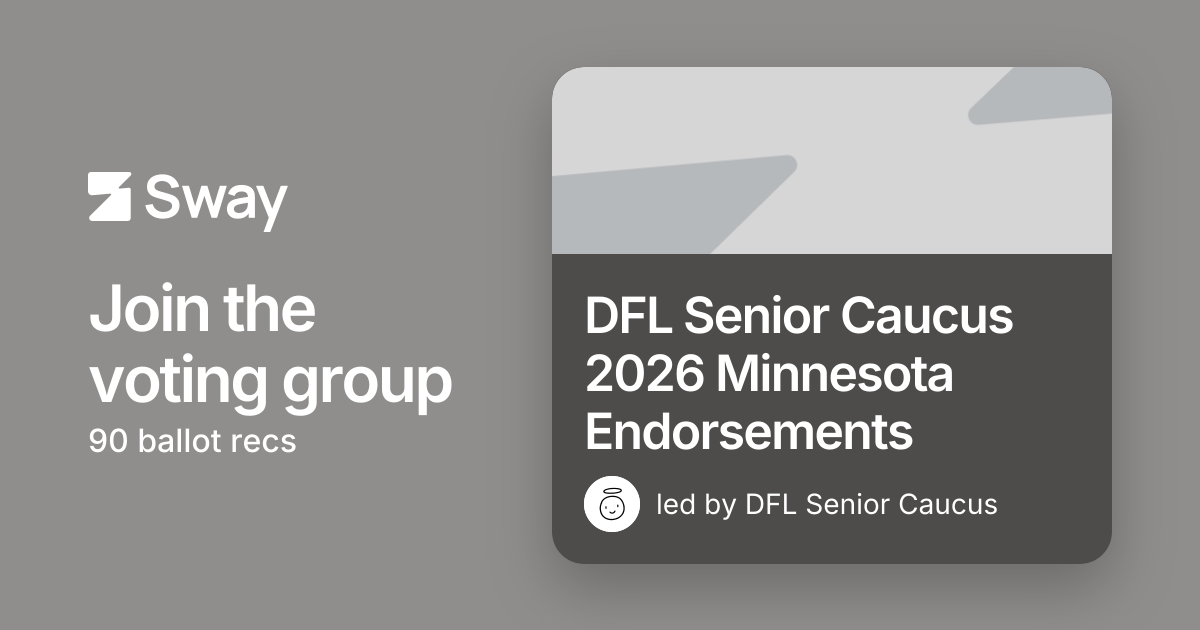DFL Senior Caucus 2026 Minnesota Endorsements | Sway