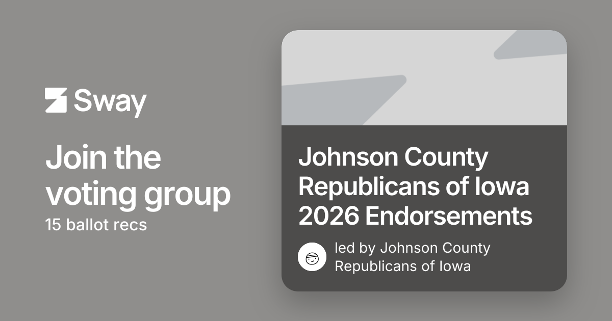 Johnson County Republicans of Iowa 2026 Endorsements | Sway