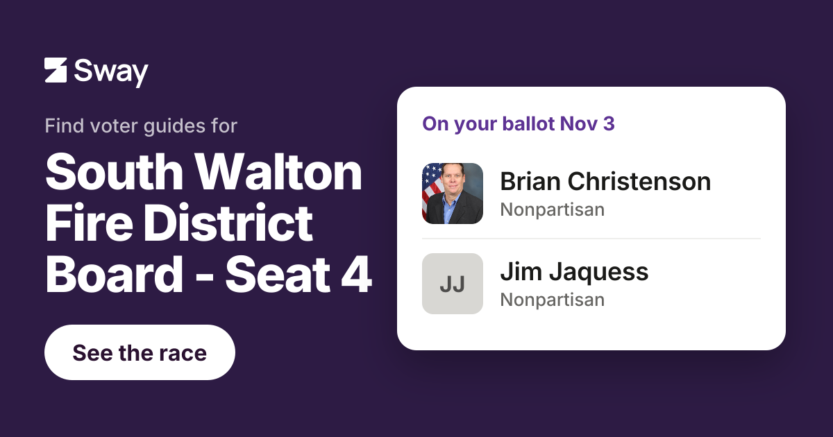 2026 South Walton Fire District Board - Seat 4, Florida race | Sway
