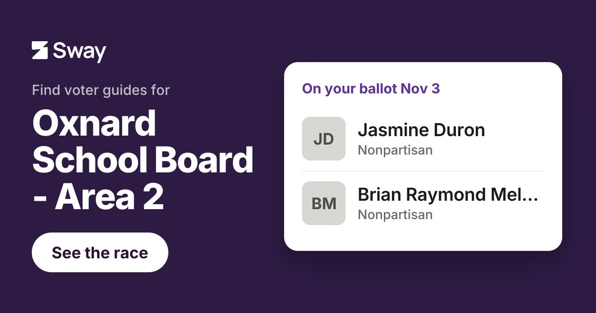 2026 Oxnard School Board - Area 2, California endorsements | Sway