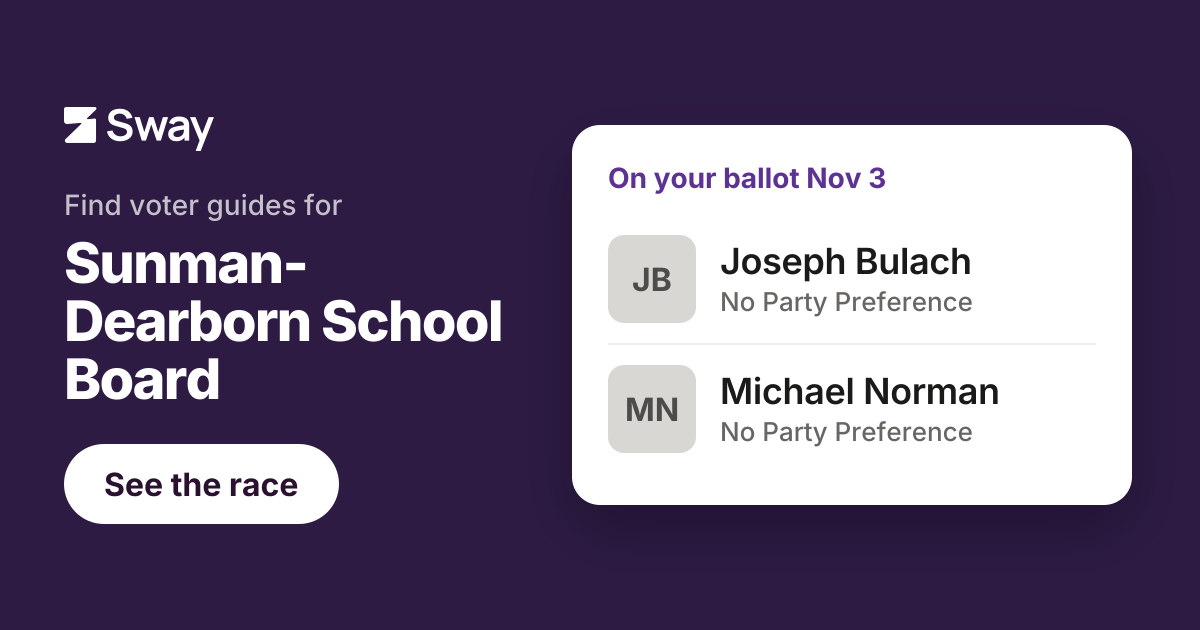 2026 Sunman-Dearborn School Board - District 1, Indiana race | Sway