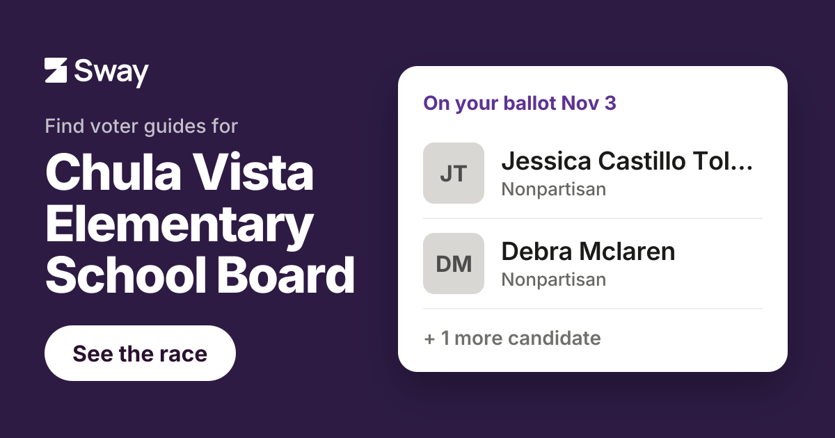2026 Chula Vista Elementary School Board - Seat 1, California ...