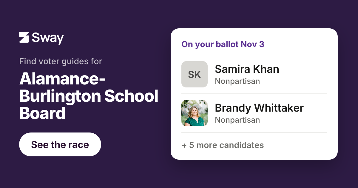 2026 Alamance-Burlington School Board, North Carolina endorsements | Sway
