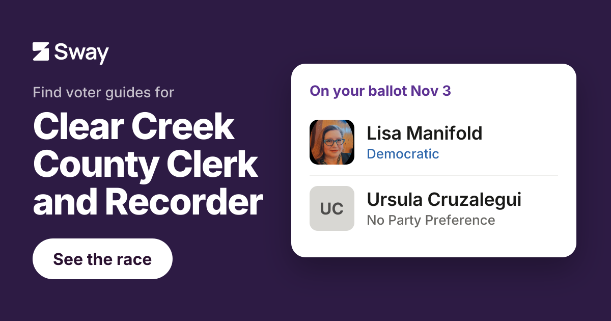 2026 Clear Creek County Clerk and Recorder, Colorado race | Sway