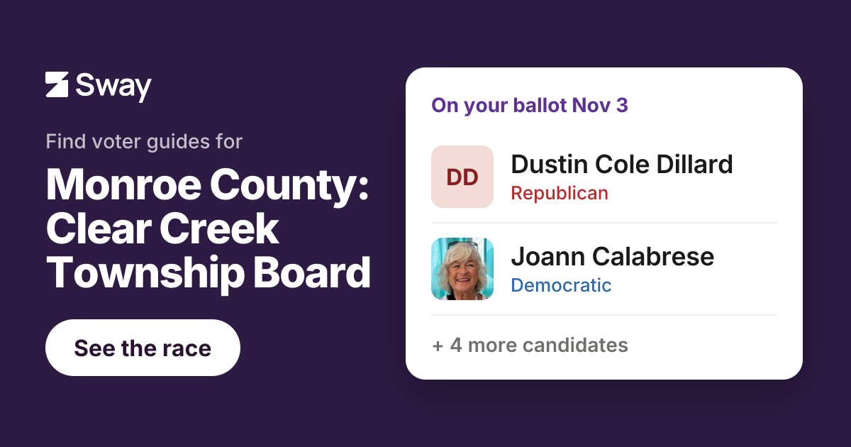 2026 Monroe County: Clear Creek Township Board, Indiana race | Sway